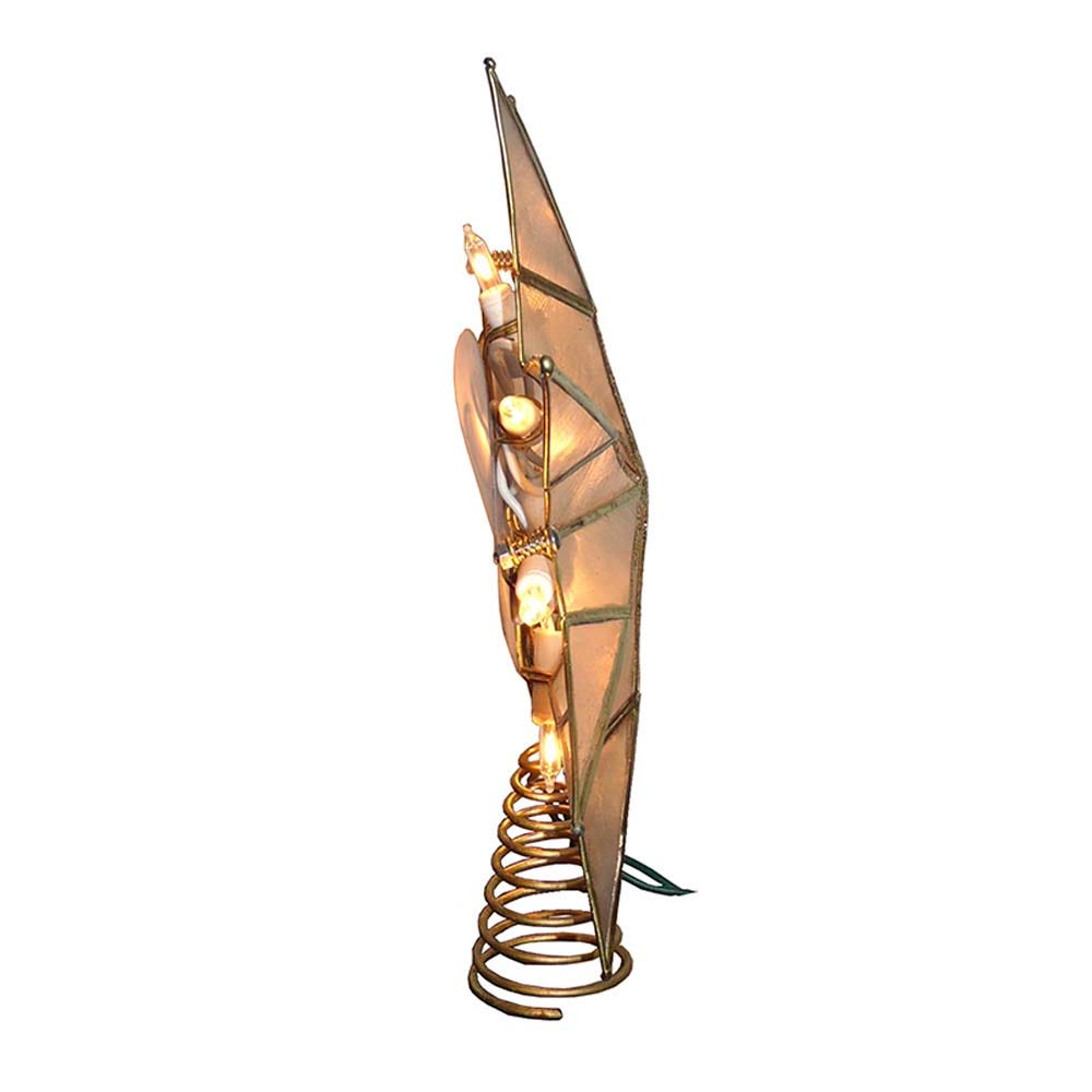 Kurt Adler 9-Inch 10-Light 8-Point Gold Capiz Star Treetop